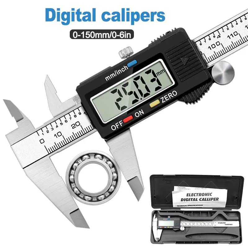 Digital Caliper 150Mm Stainless Steel - Precyzyjny suwmiarka cyfrowa - Elektroniczny miernik