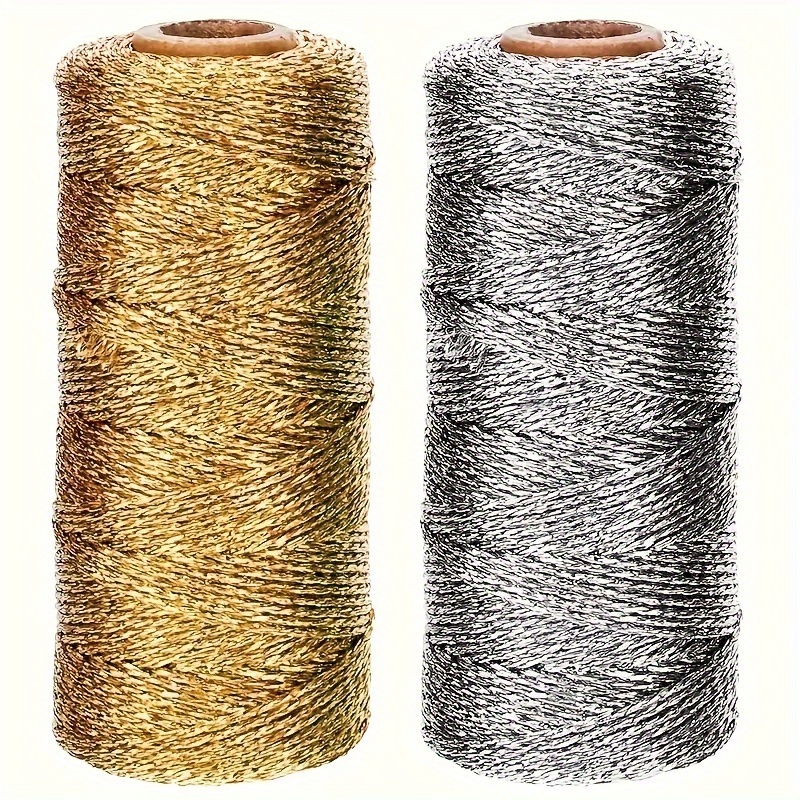 Packaging - 109 jardów złoto-srebrnej, ręcznie plecionej liny