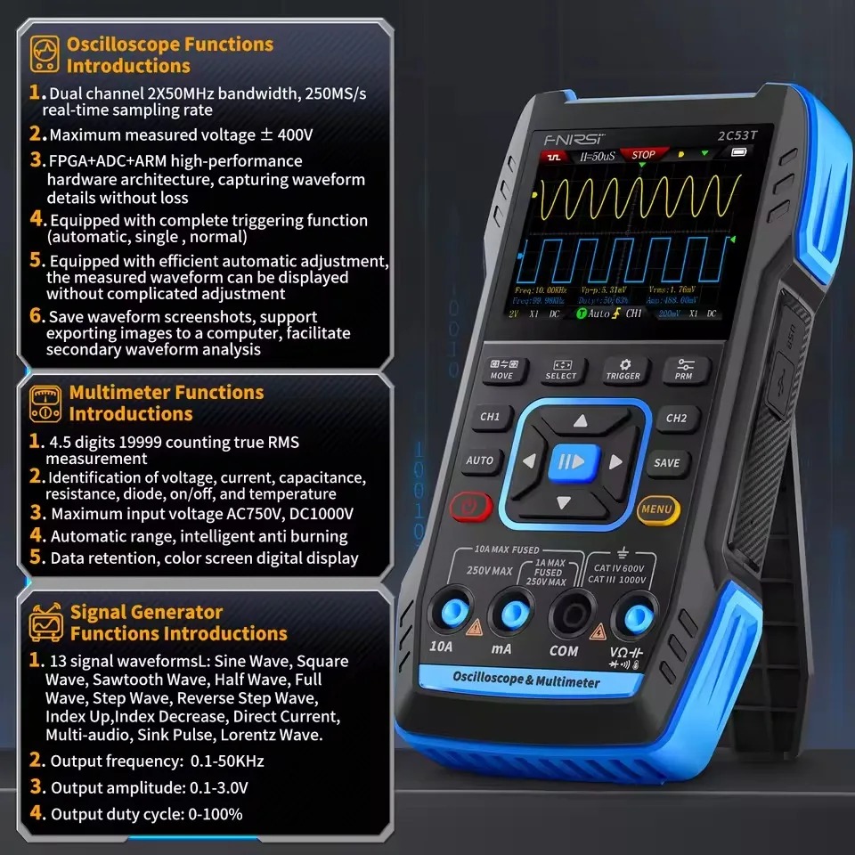 Oscyloskop ręczny 3-w-1 2C23T, – Fnirsi Digital Oscilloscope Handheld recenzja i cena